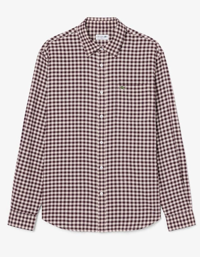 Lacoste Regular Fit Small Plaid Flannel Shirt