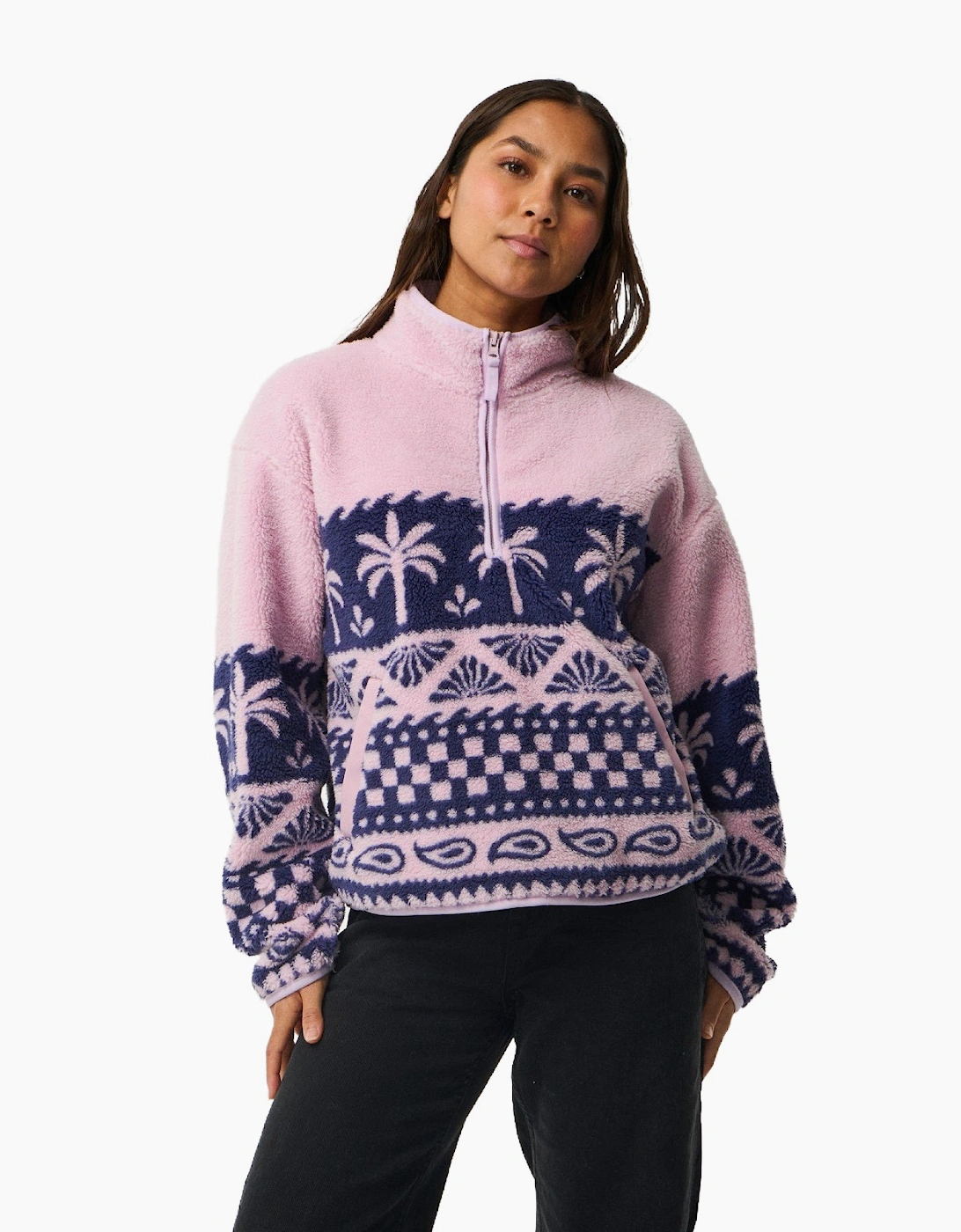 Rip Curl Womens Bossa Nova Polar Printed Half Zip Fleece