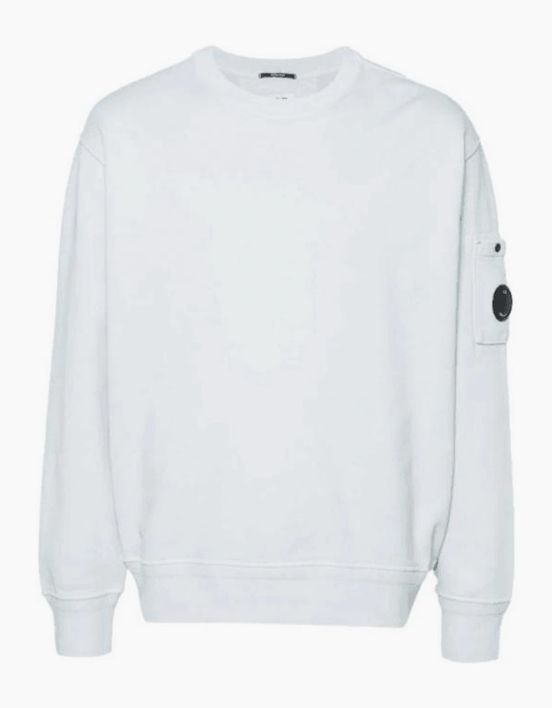 Cotton Lens Logo Crew Neck Starlight Blue Sweatshirt