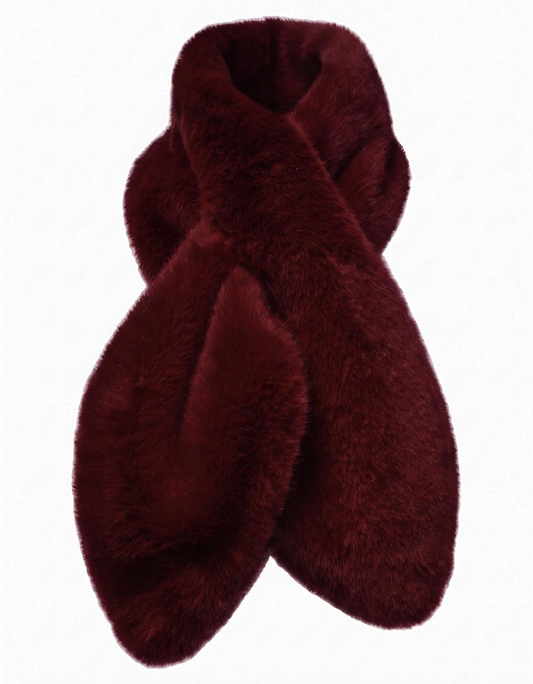 Cate Faux Fur Scarf - Burgundy