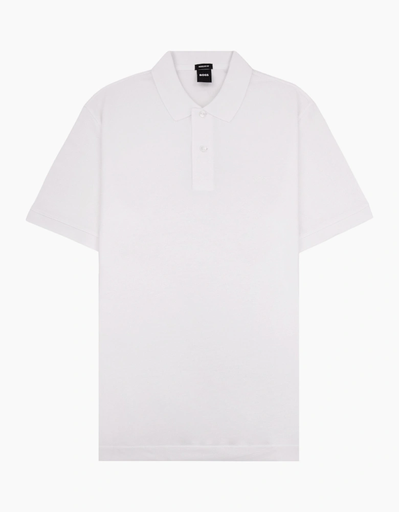 Hugo Boss Pallas Cotton Polo With Embroidered Logo White 100