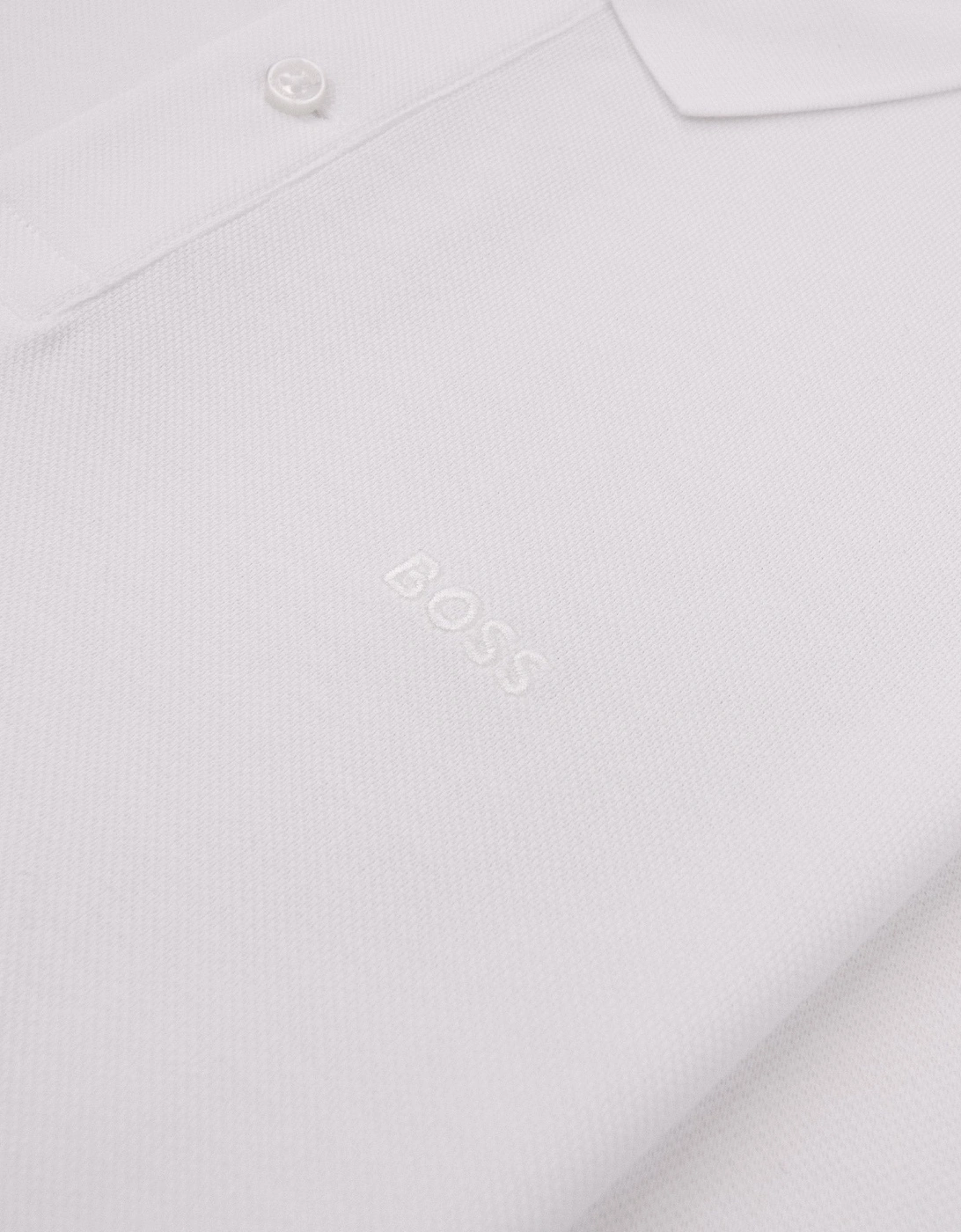 Hugo Boss Pallas Cotton Polo With Embroidered Logo White 100
