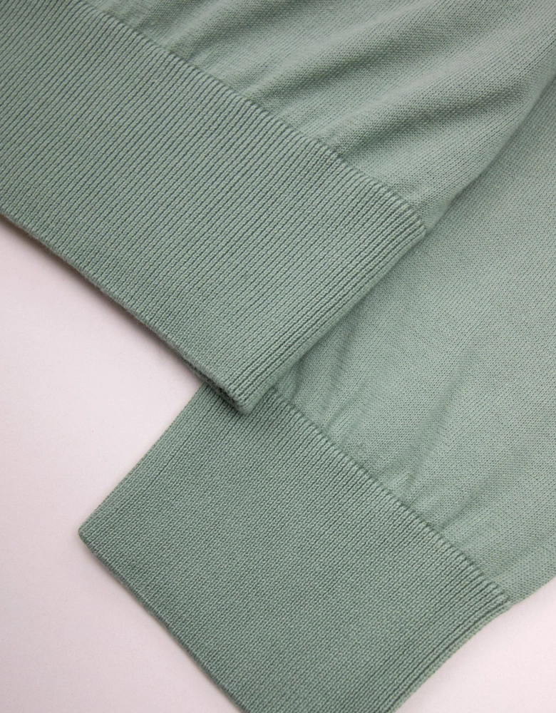 Hugo Boss Cotton Sweater With Polo Collar Green 373