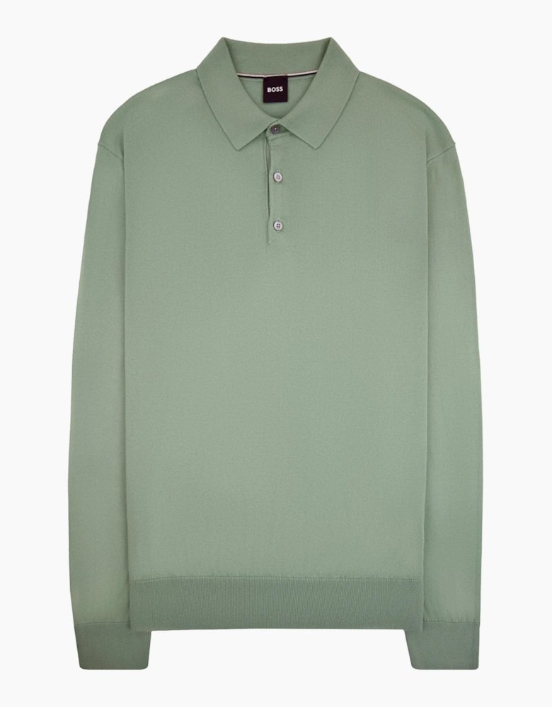 Hugo Boss Cotton Sweater With Polo Collar Green 373