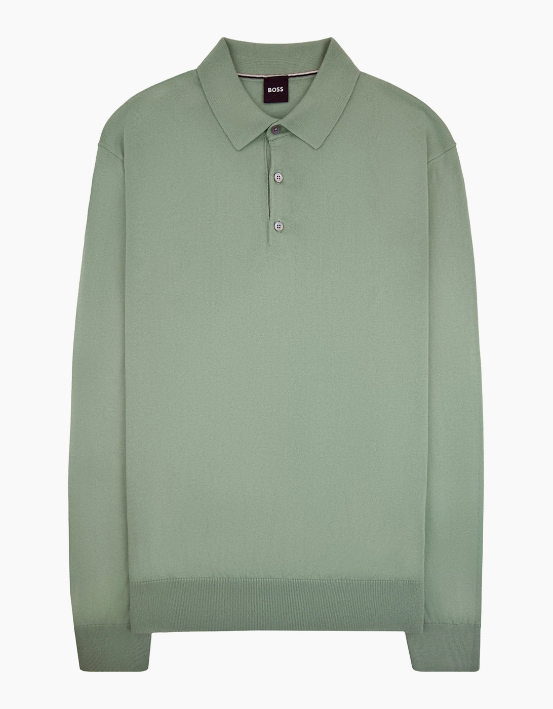 Hugo Boss Cotton Sweater With Polo Collar Green 373