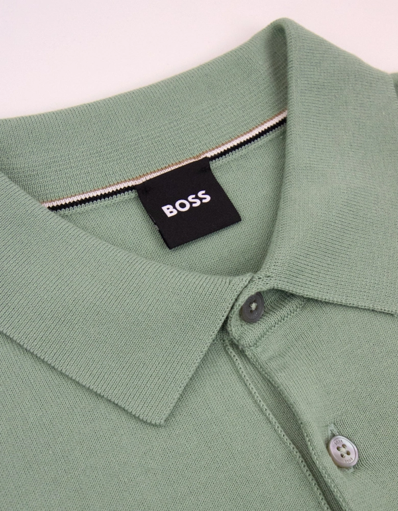 Hugo Boss Cotton Sweater With Polo Collar Green 373