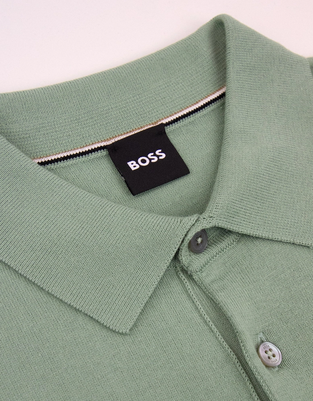 Hugo Boss Cotton Sweater With Polo Collar Green 373