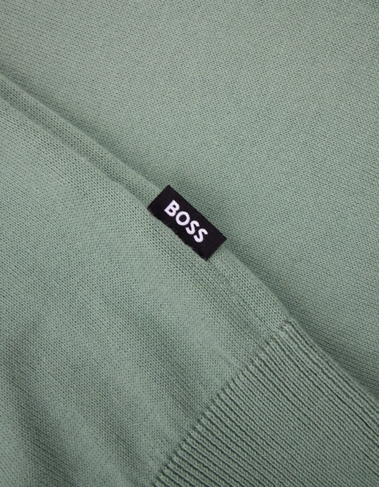 Hugo Boss Cotton Sweater With Polo Collar Green 373