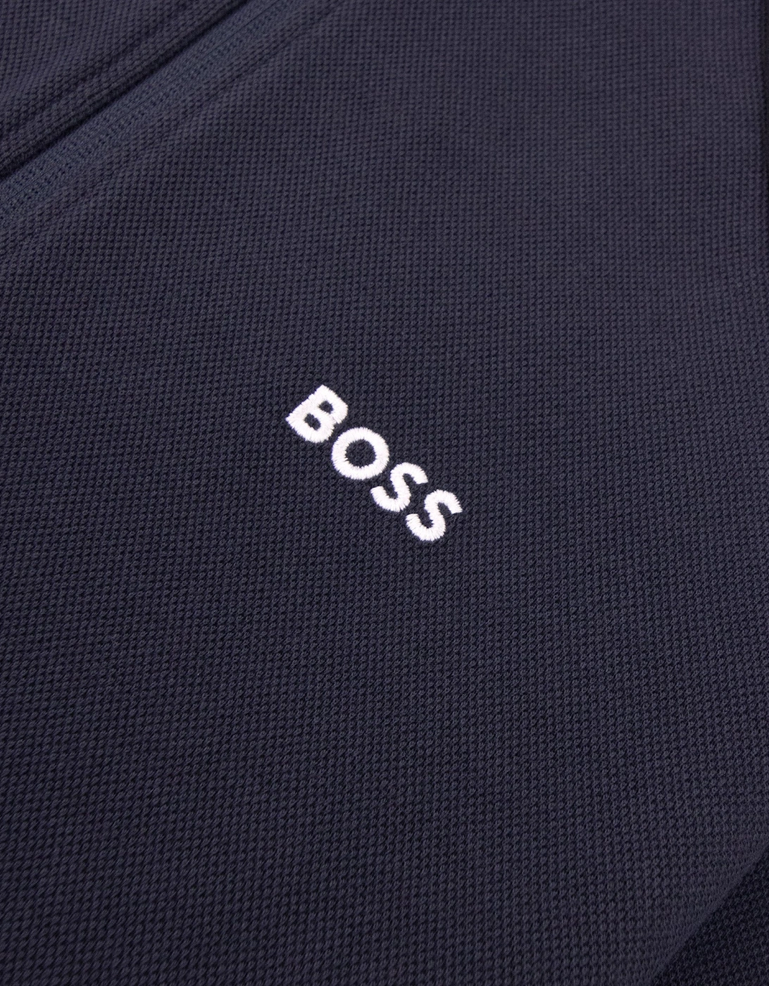 Hugo Boss Cotton-Blend Zip Hoodie With Piping Navy 403