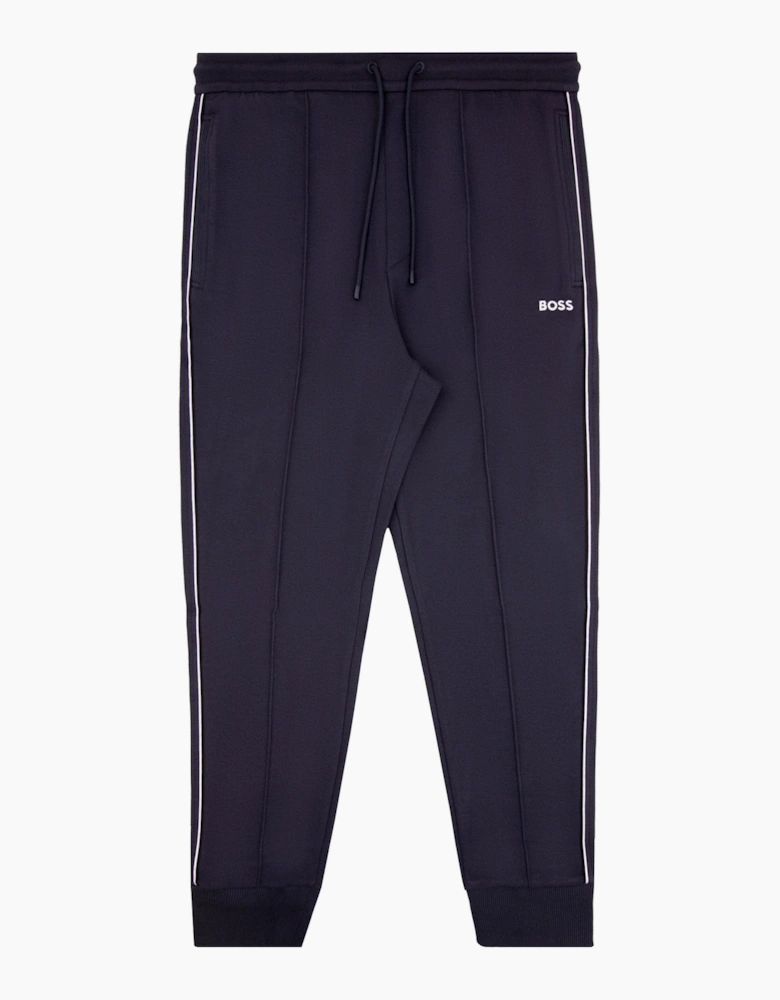 Hugo Boss Cotton Blend Tracksuit Bottoms With Piping Navy 403