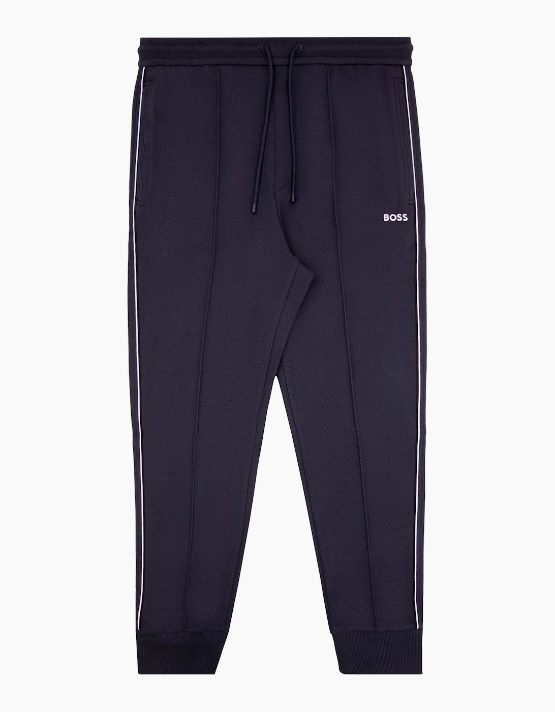 Hugo Boss Cotton Blend Tracksuit Bottoms With Piping Navy 403