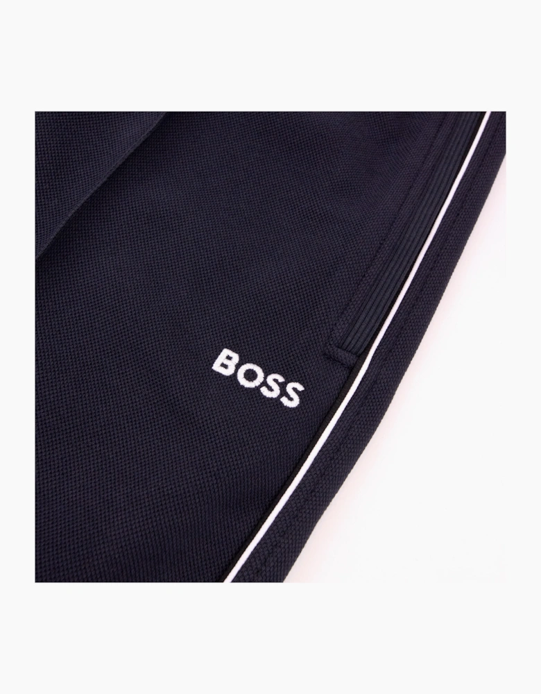 Hugo Boss Cotton Blend Tracksuit Bottoms With Piping Navy 403