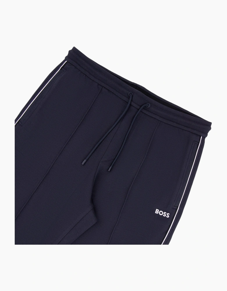 Hugo Boss Cotton Blend Tracksuit Bottoms With Piping Navy 403