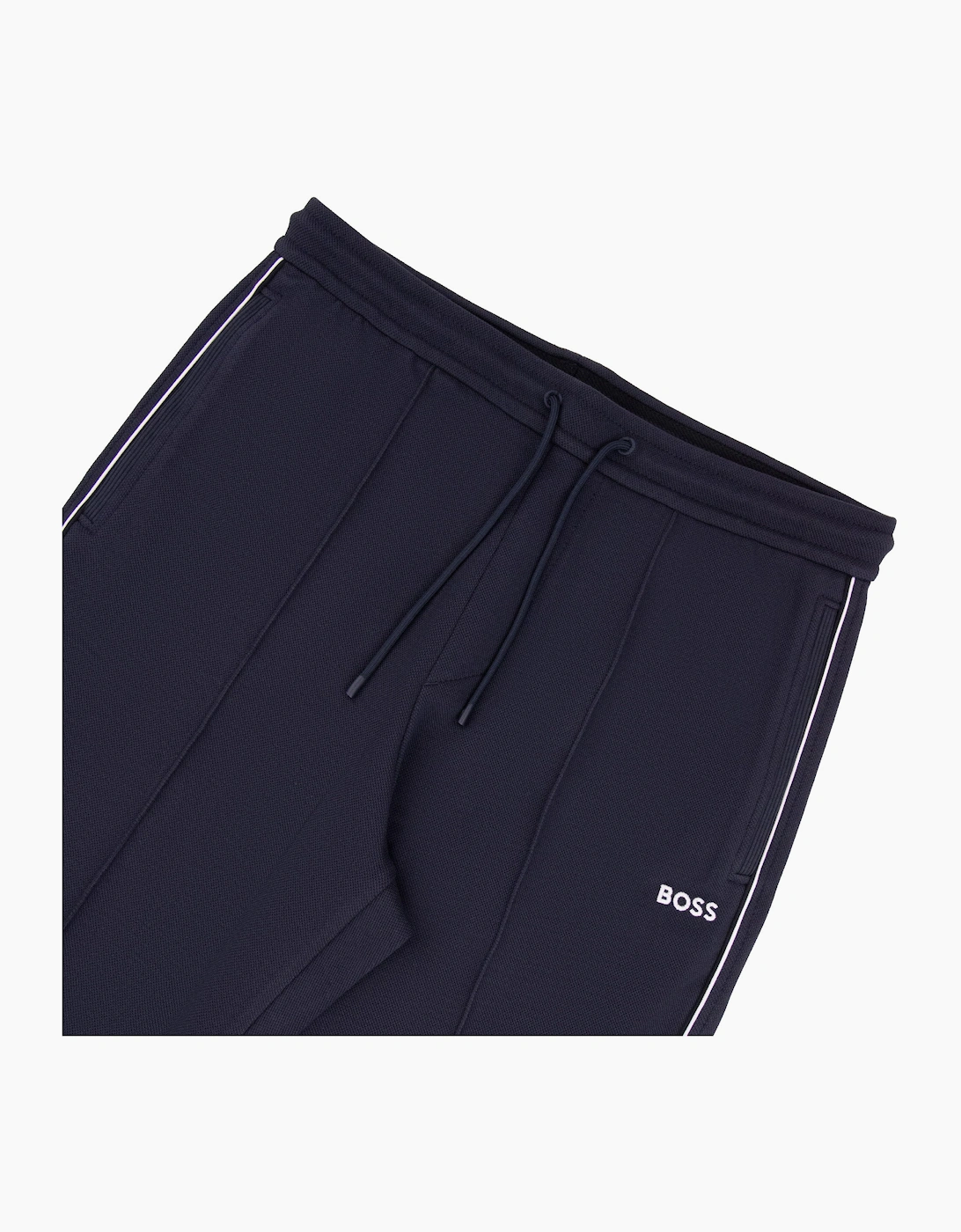 Hugo Boss Cotton Blend Tracksuit Bottoms With Piping Navy 403
