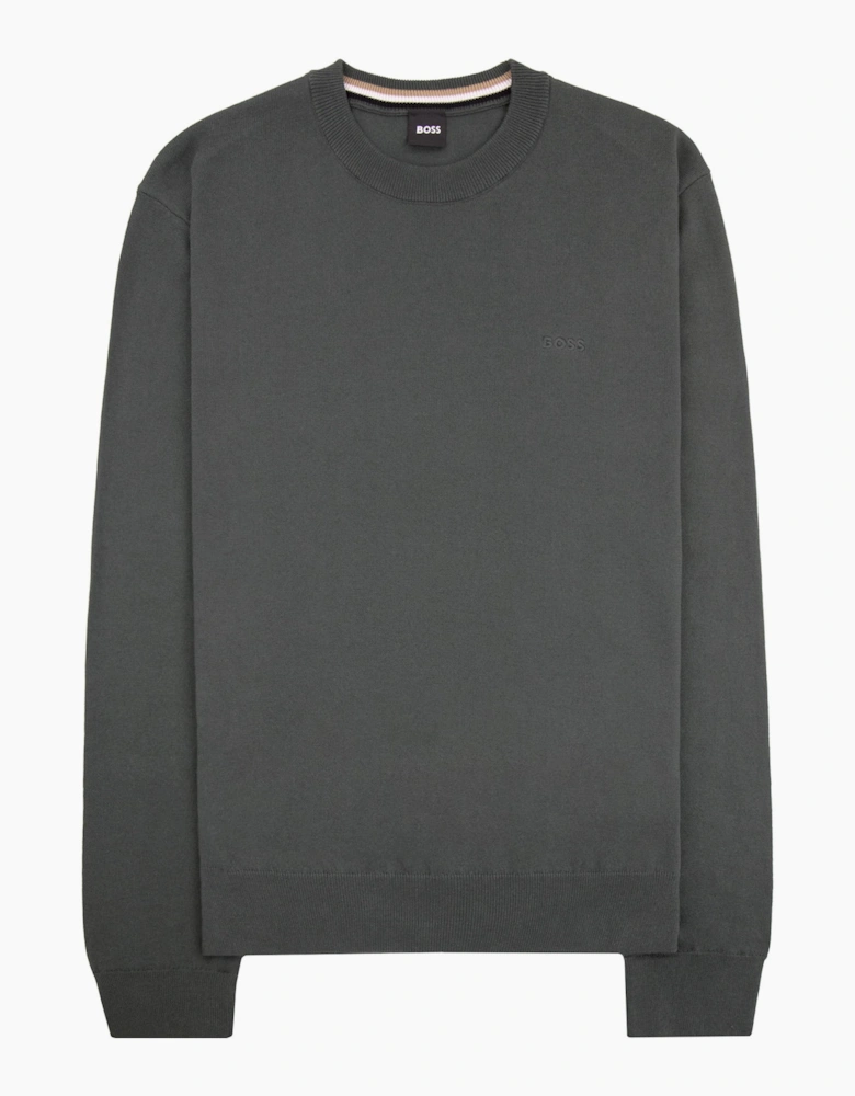 Hugo Boss Cotton Sweater With Embroidered Logo Green 348