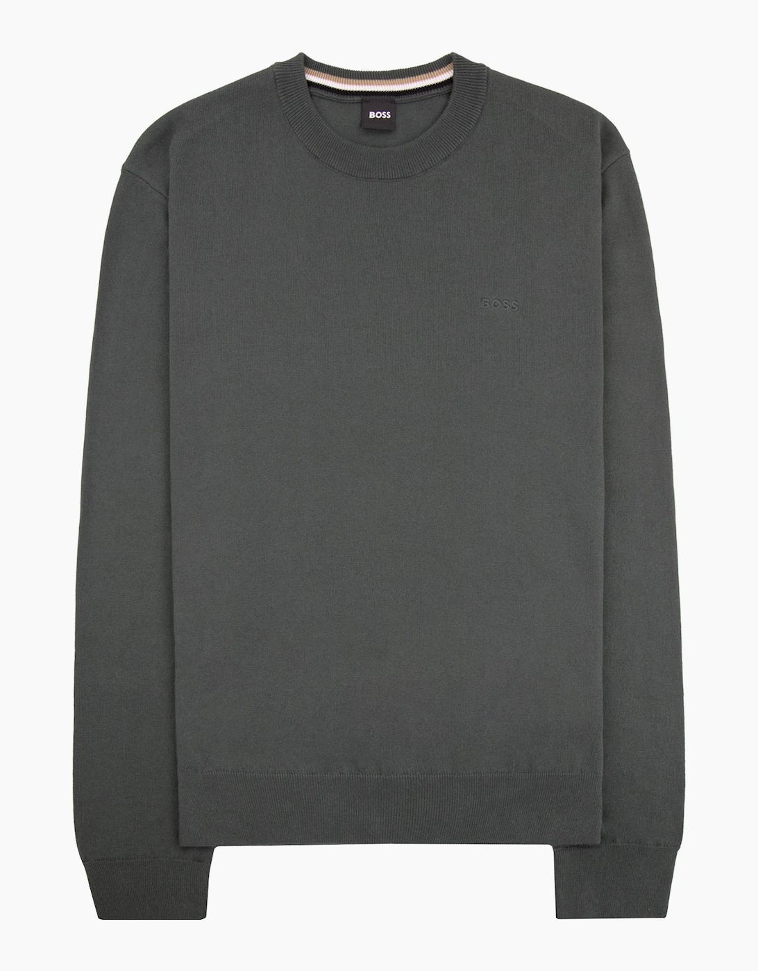 Hugo Boss Cotton Sweater With Embroidered Logo Green 348