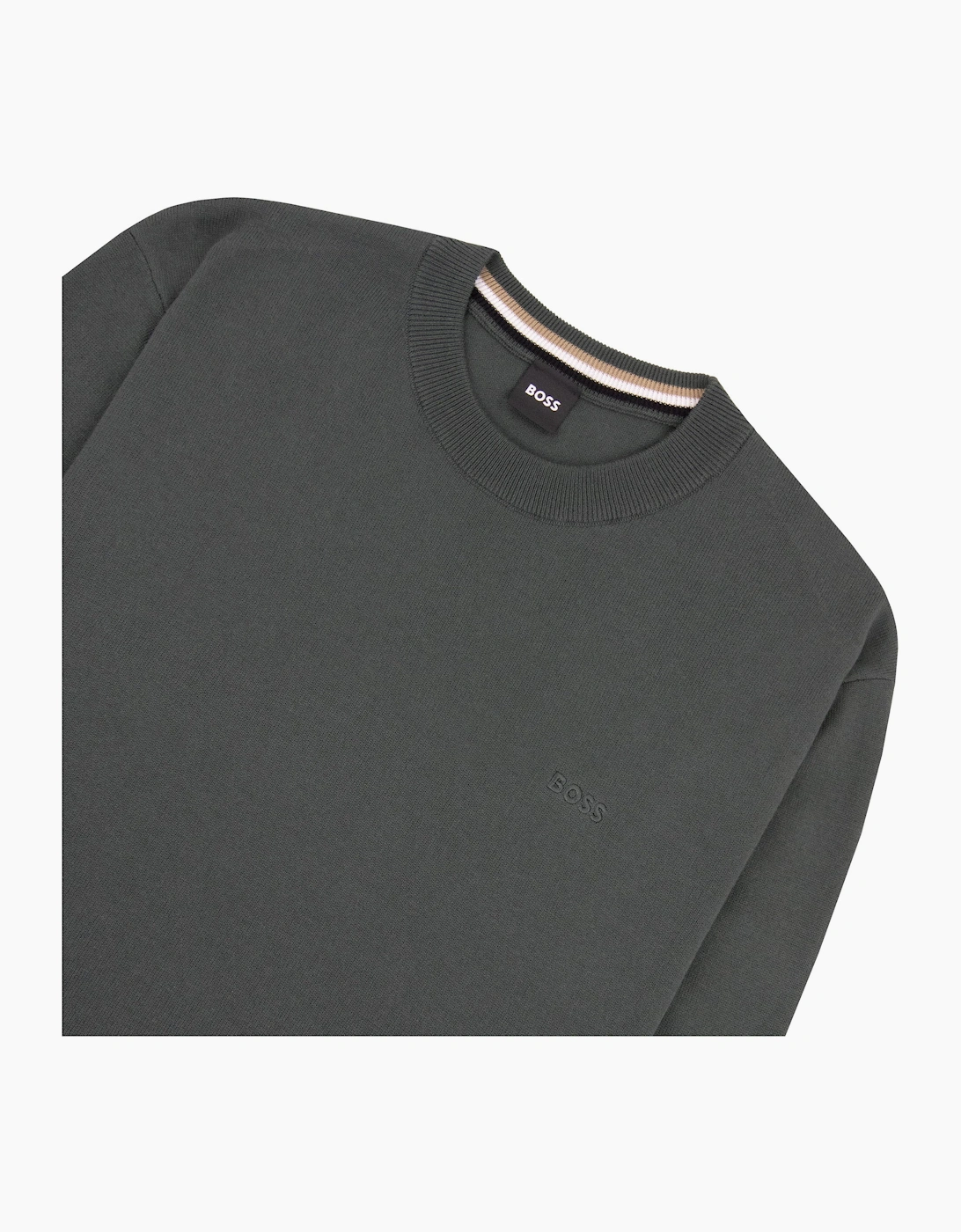 Hugo Boss Cotton Sweater With Embroidered Logo Green 348