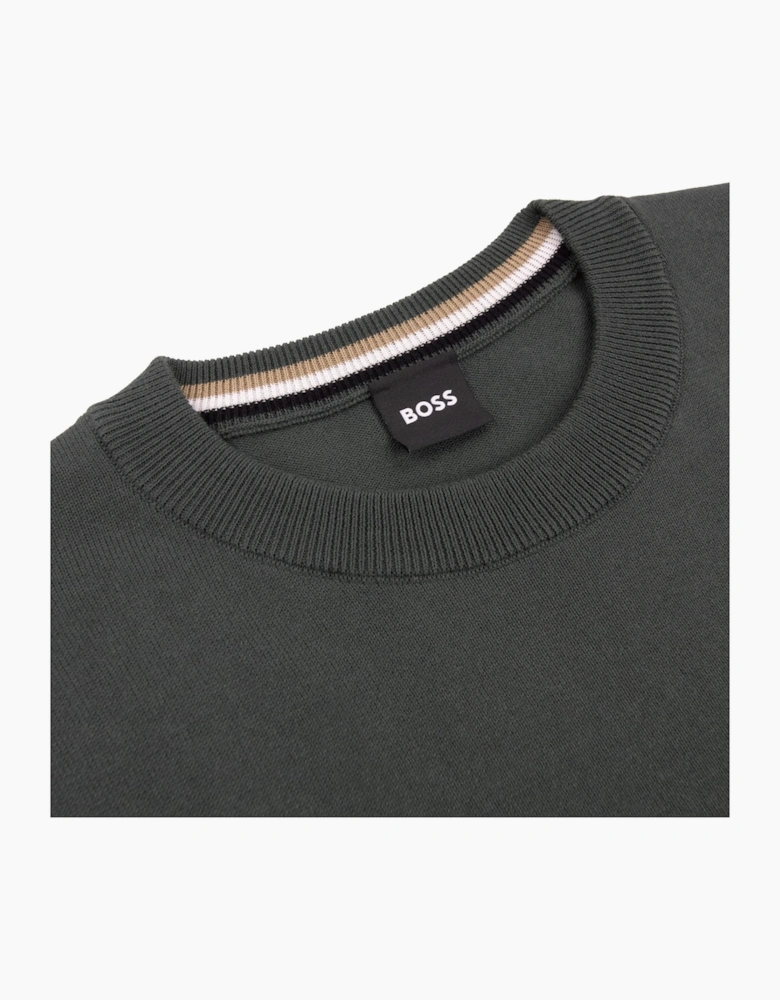 Hugo Boss Cotton Sweater With Embroidered Logo Green 348