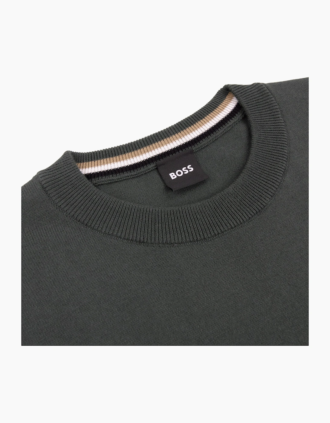 Hugo Boss Cotton Sweater With Embroidered Logo Green 348