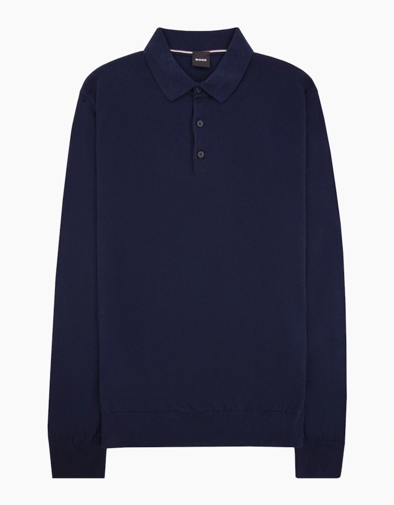Hugo Boss Cotton Sweater With Polo Collar Navy 404