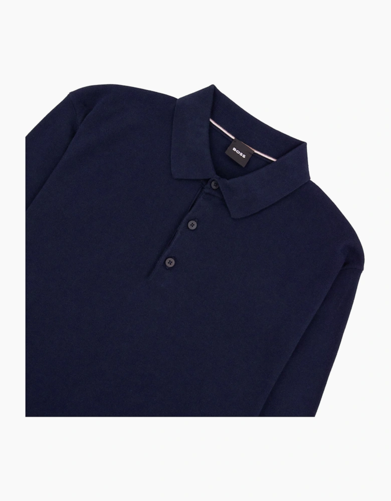 Hugo Boss Cotton Sweater With Polo Collar Navy 404