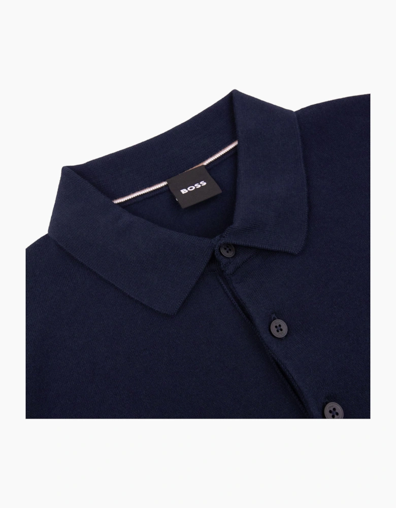 Hugo Boss Cotton Sweater With Polo Collar Navy 404