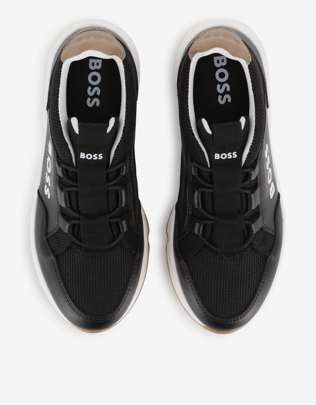BOSS Boys Logo Trainers in Black