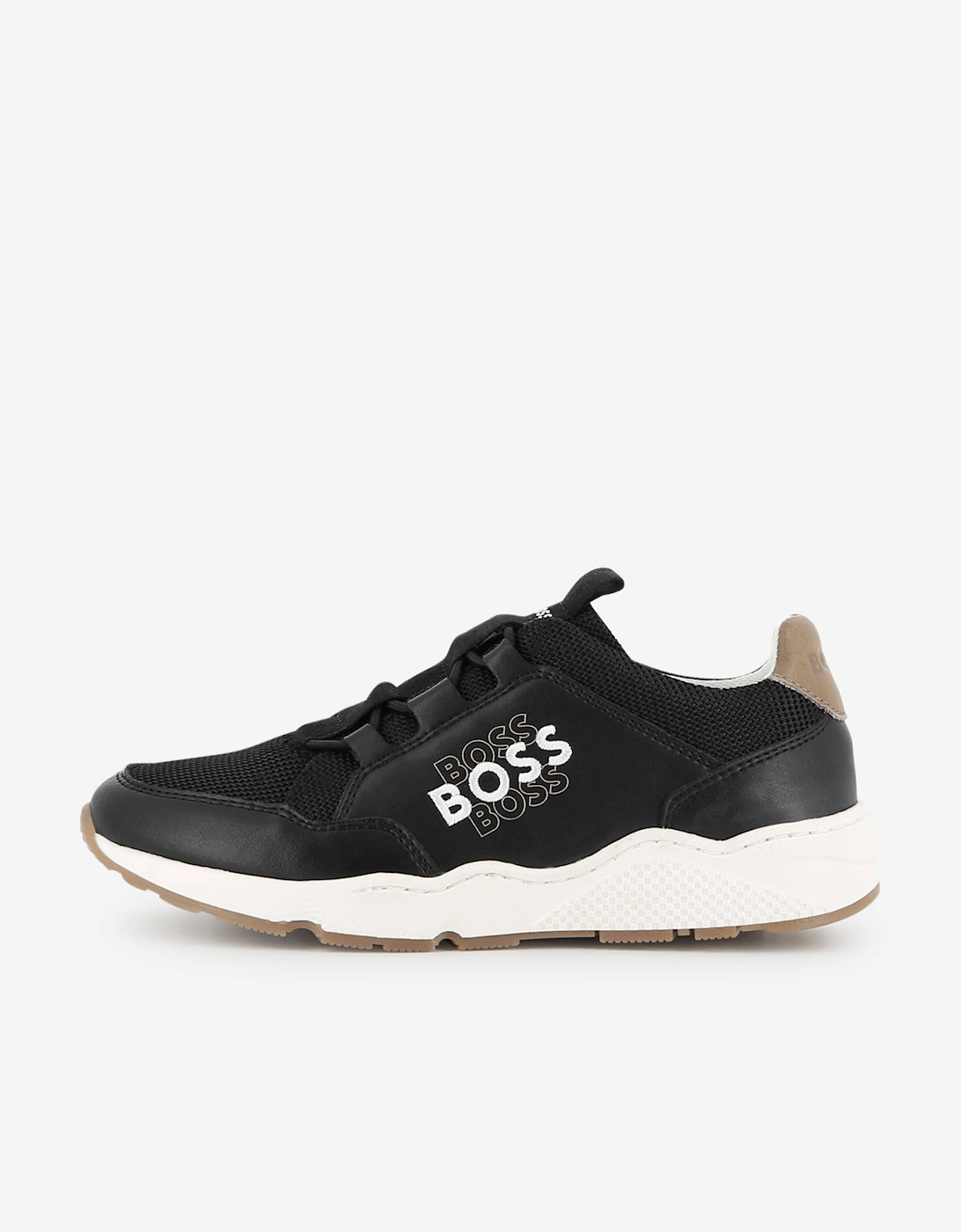 BOSS Boys Logo Trainers in Black