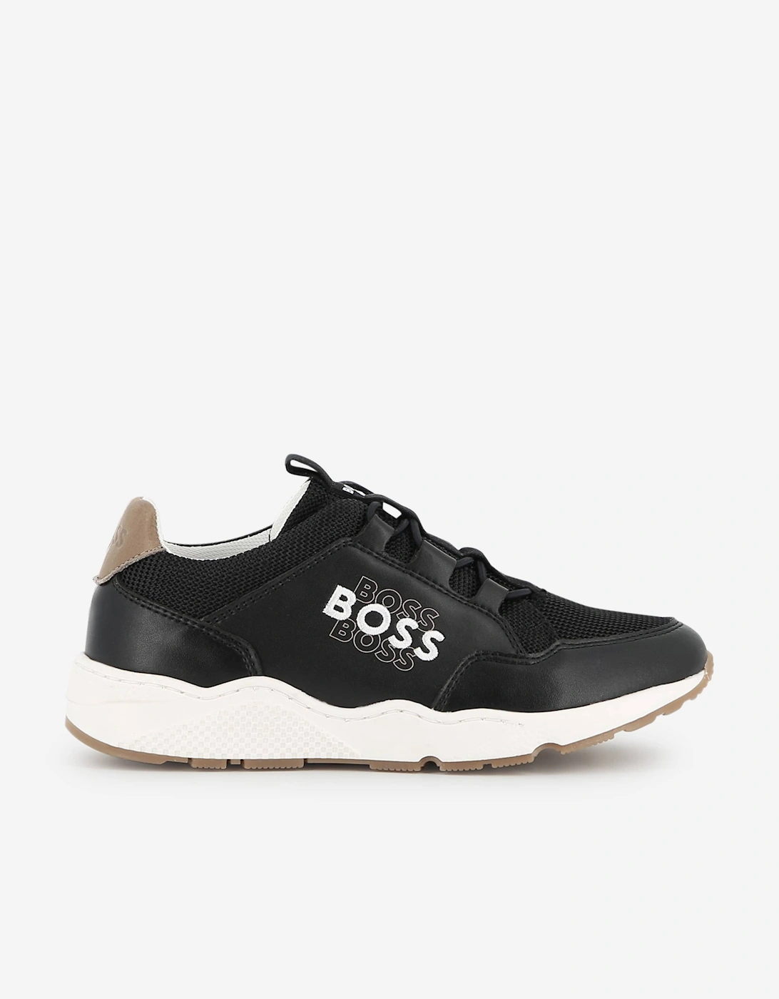 BOSS Boys Logo Trainers in Black