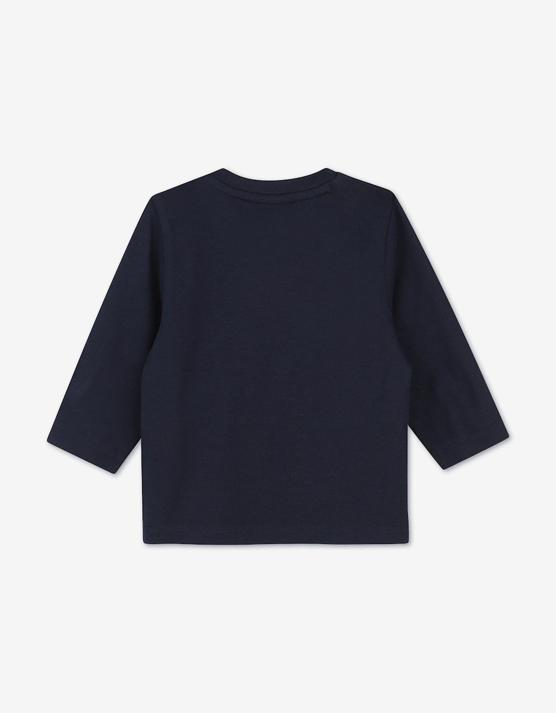 BOSS Baby Boys Multi Logo LS T-Shirt in Navy