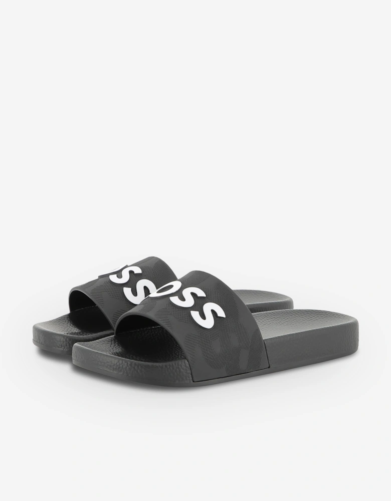 BOSS Boys Logo Sliders in Black