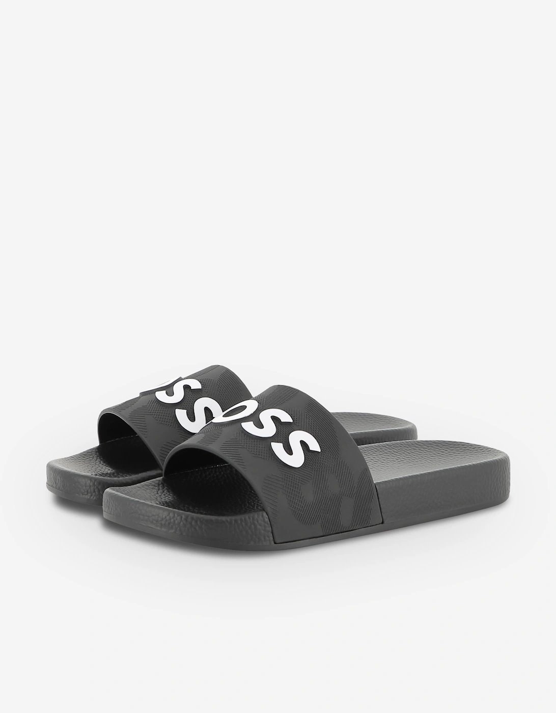 BOSS Boys Logo Sliders in Black