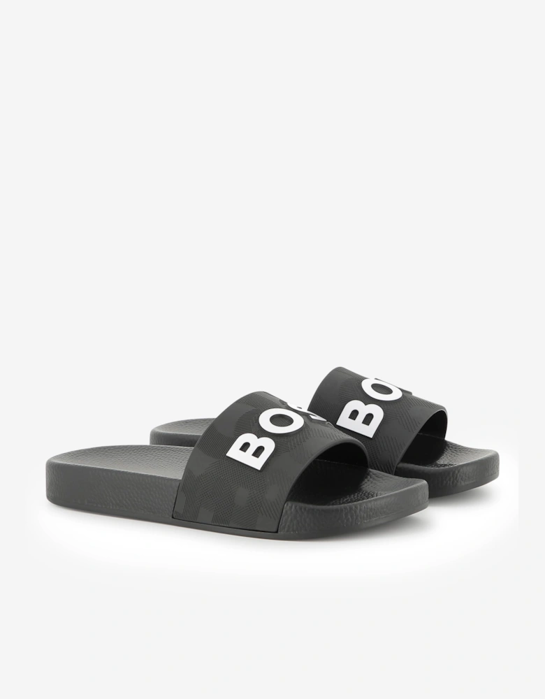 BOSS Boys Logo Sliders in Black
