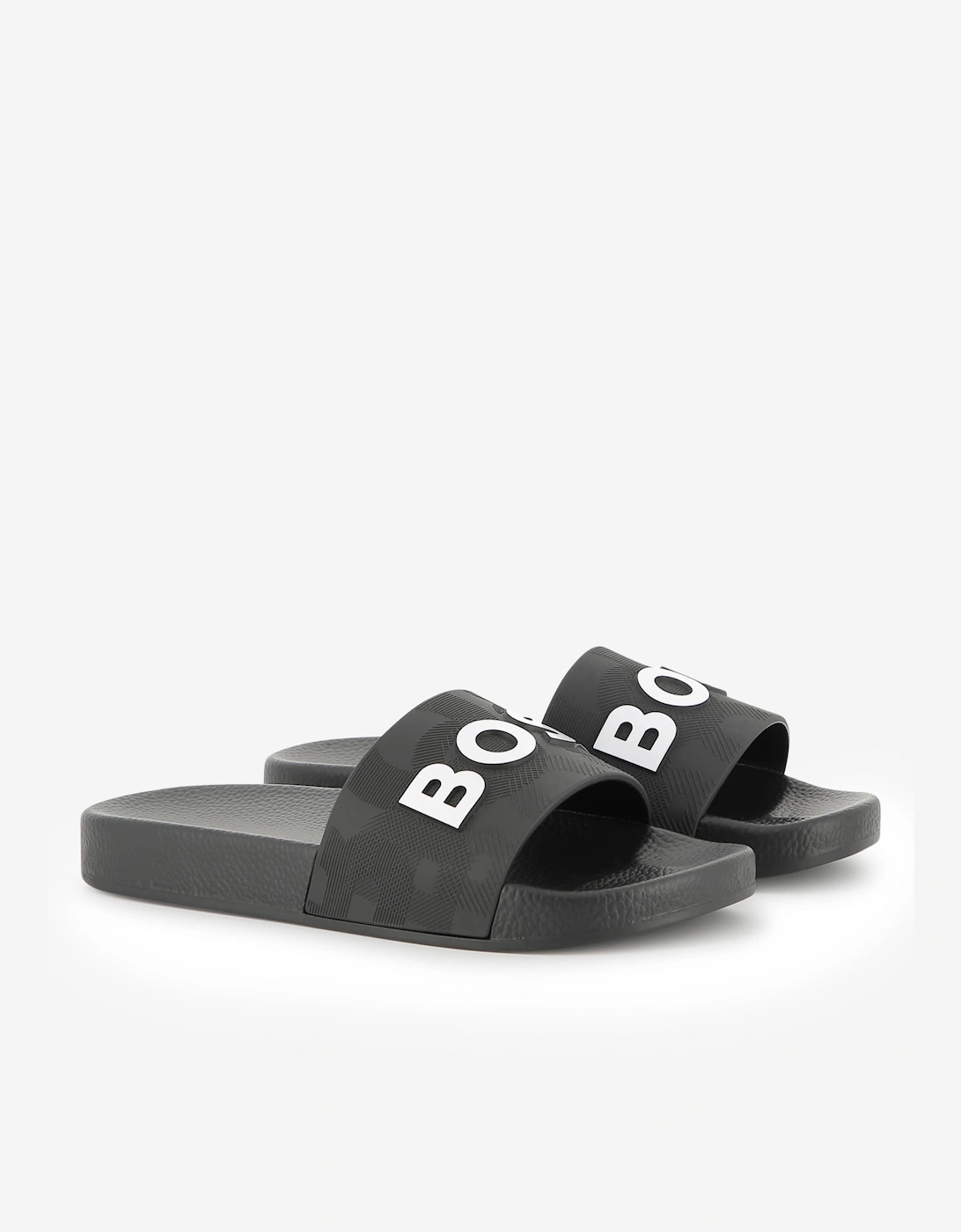BOSS Boys Logo Sliders in Black