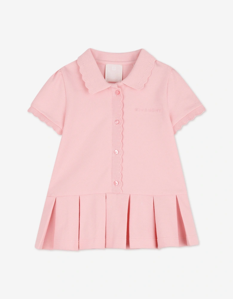 Givenchy Baby Girls Embroidered Logo Polo Dress in Pink