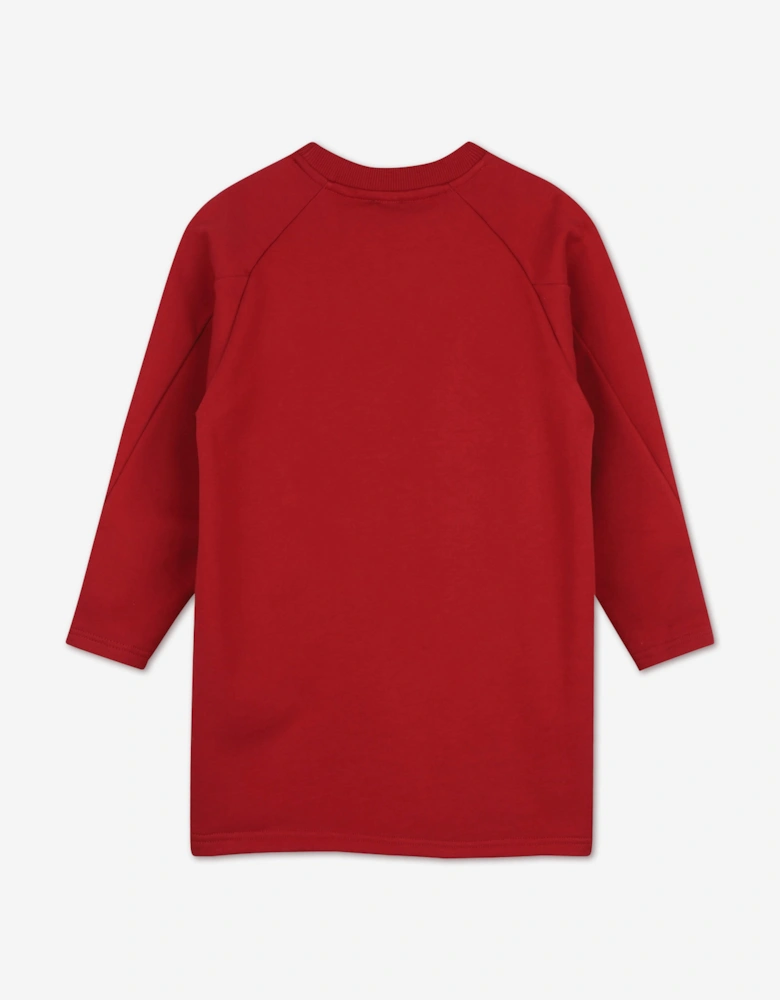 Givenchy Girls Embroidered Logo Sweater Dress in Red