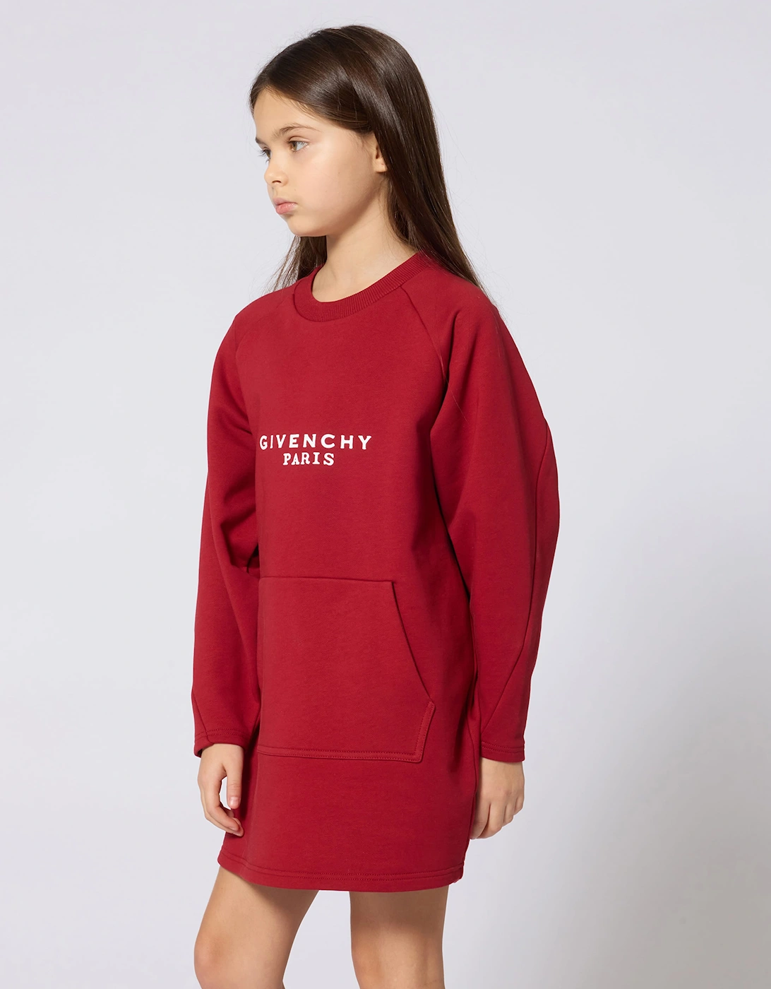 Givenchy Girls Embroidered Logo Sweater Dress in Red
