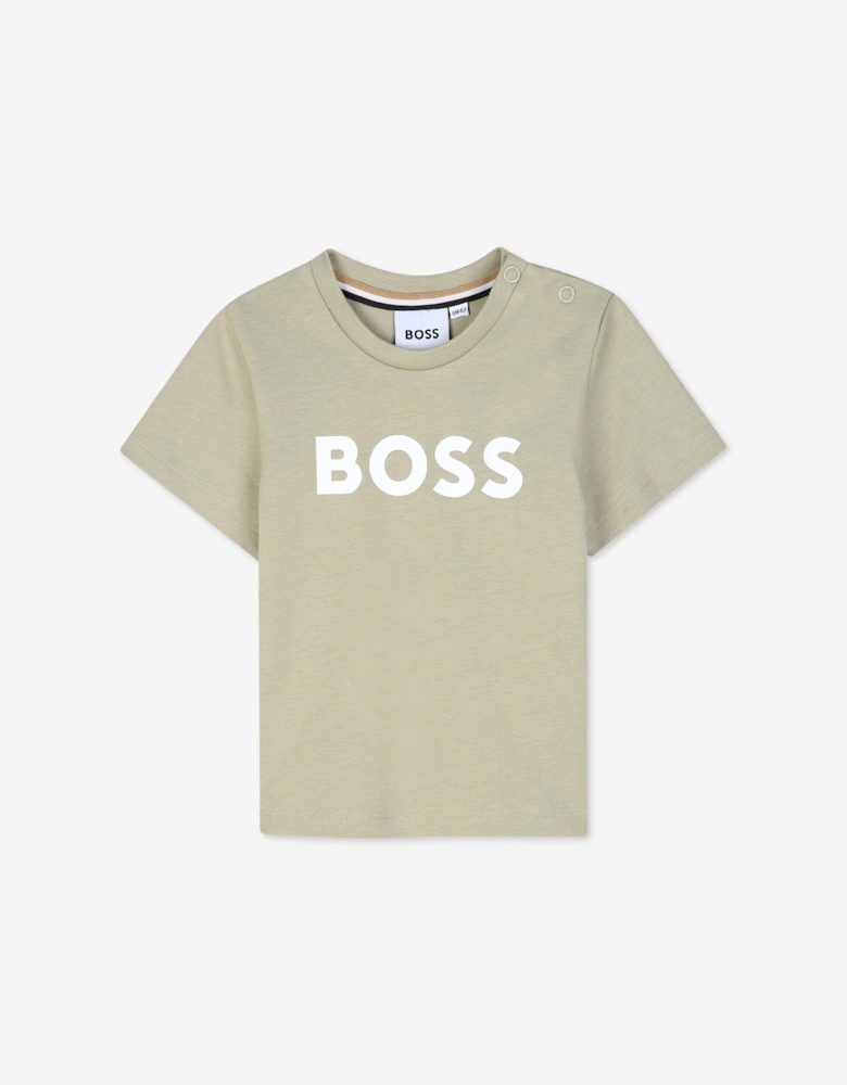 BOSS Baby Boys Logo Print T-Shirt in Green