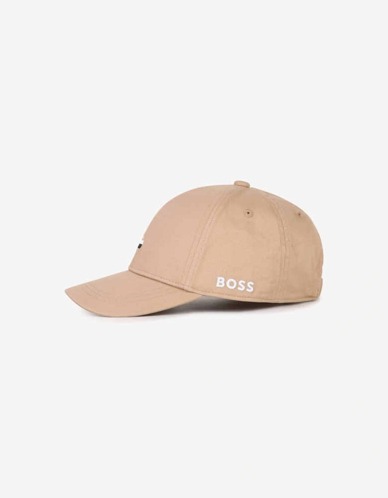 BOSS Boys Embroidered Logo Cap in Beige