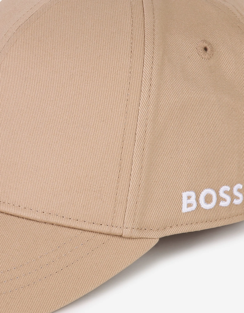 BOSS Boys Embroidered Logo Cap in Beige