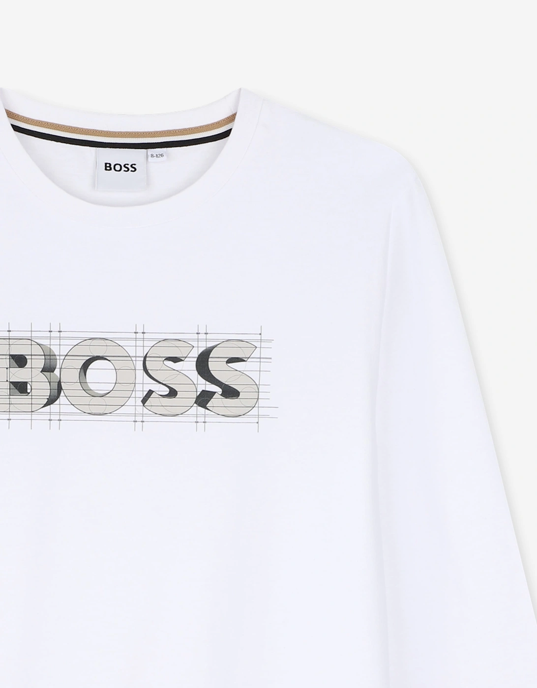 BOSS Boys Long Sleeve Logo T-Shirt in White
