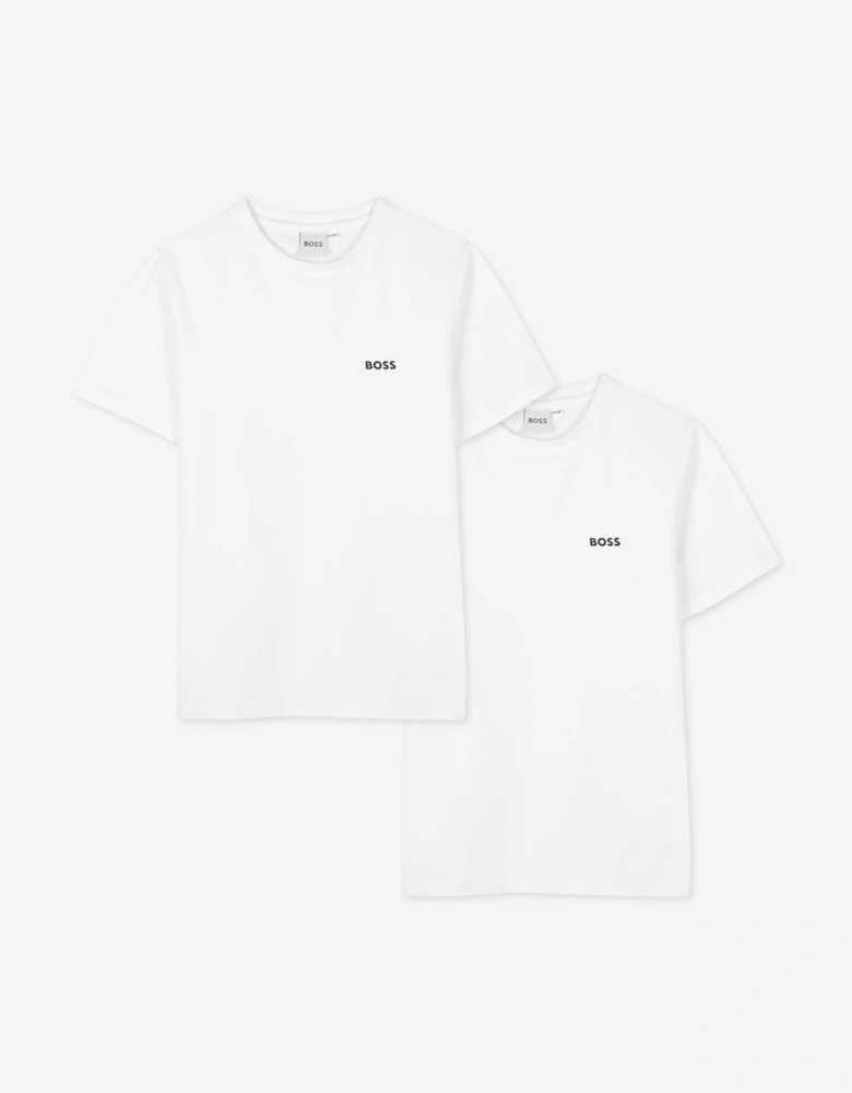 BOSS Boys Set of 2 T-Shirts Set in White