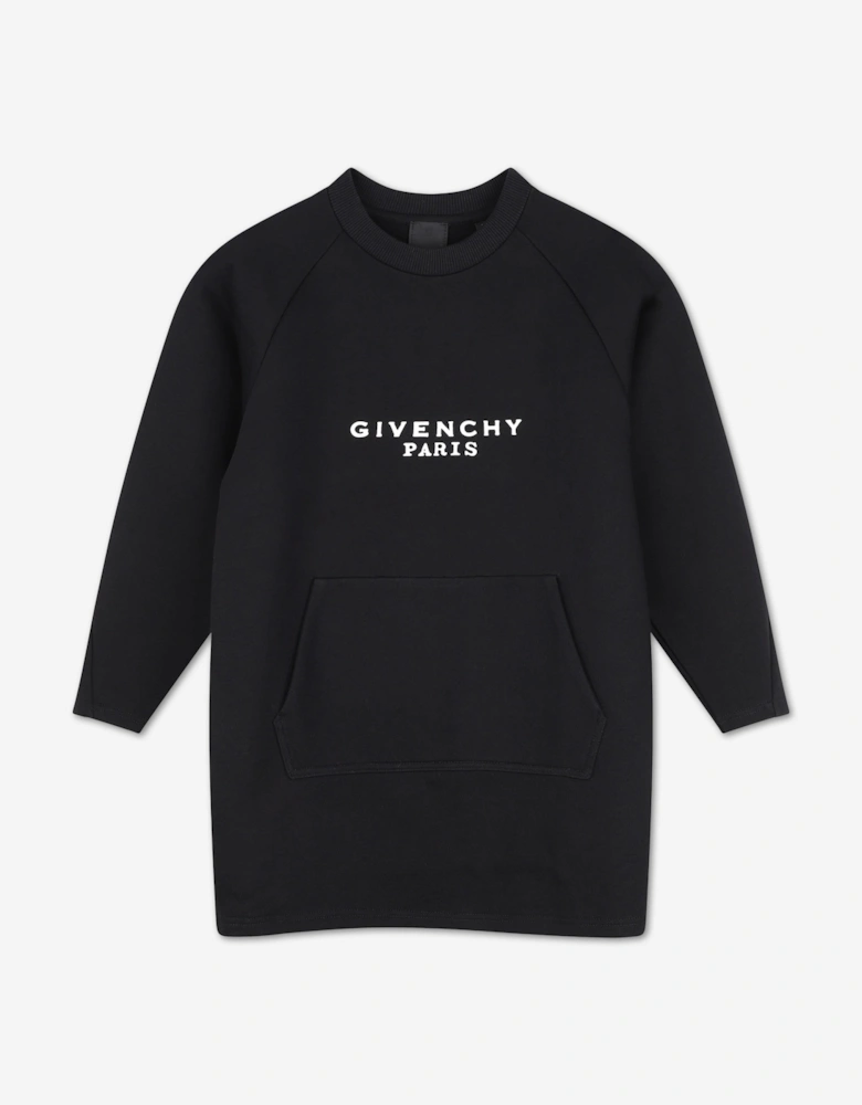 Givenchy Girls Embroidered Logo Sweater Dress in Black