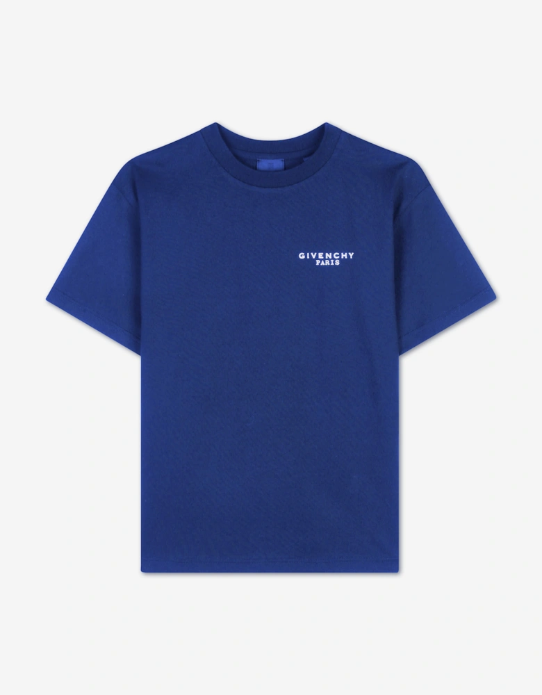 Givenchy Kids Logo Print T-Shirt in Blue