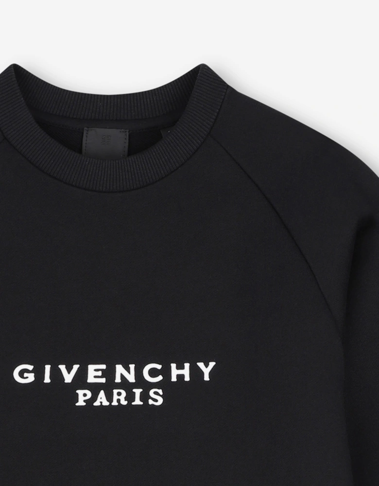 Givenchy Girls Embroidered Logo Sweater Dress in Black