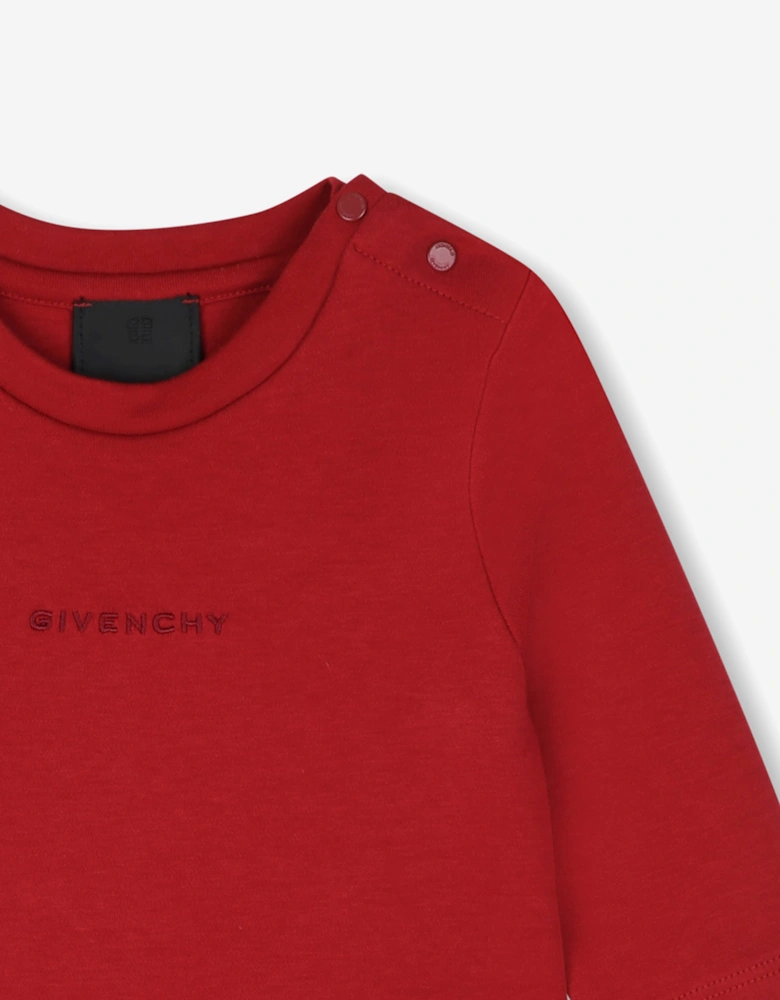 Givenchy Baby Girls Embroidered Logo Dress in Red