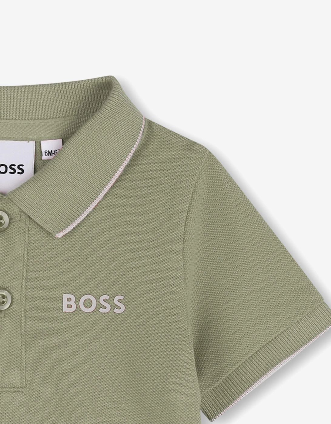 BOSS Baby Boys Logo Print Polo Shirt in Green