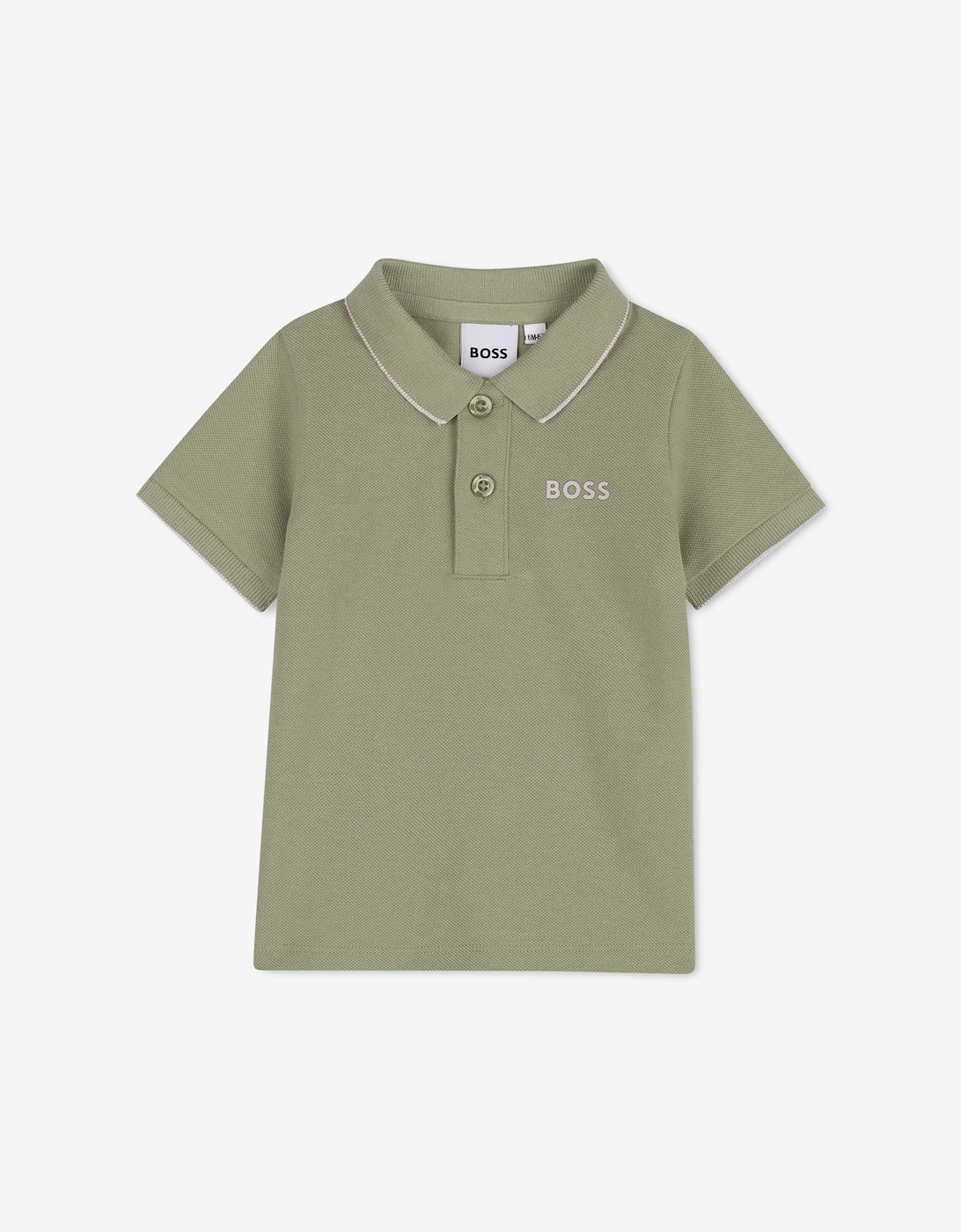 BOSS Baby Boys Logo Print Polo Shirt in Green