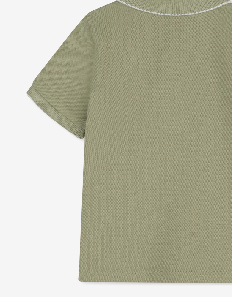 BOSS Baby Boys Logo Print Polo Shirt in Green