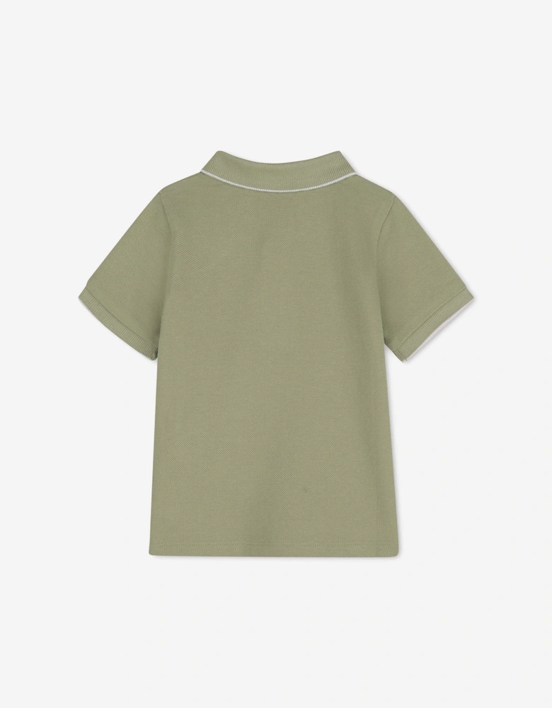 BOSS Baby Boys Logo Print Polo Shirt in Green